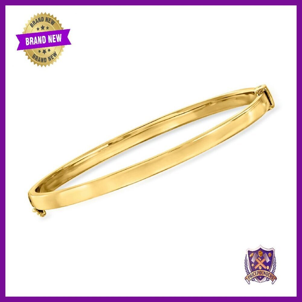 18kt Gold Over Sterling Silver Bangle Bracelet 8 Inch